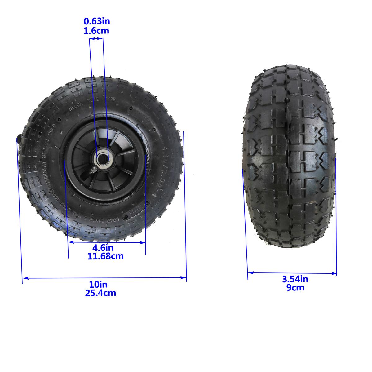 tires and inner tubes are made of heavy-duty rubber, and the hub are made of high-quality plastic. Air wheels