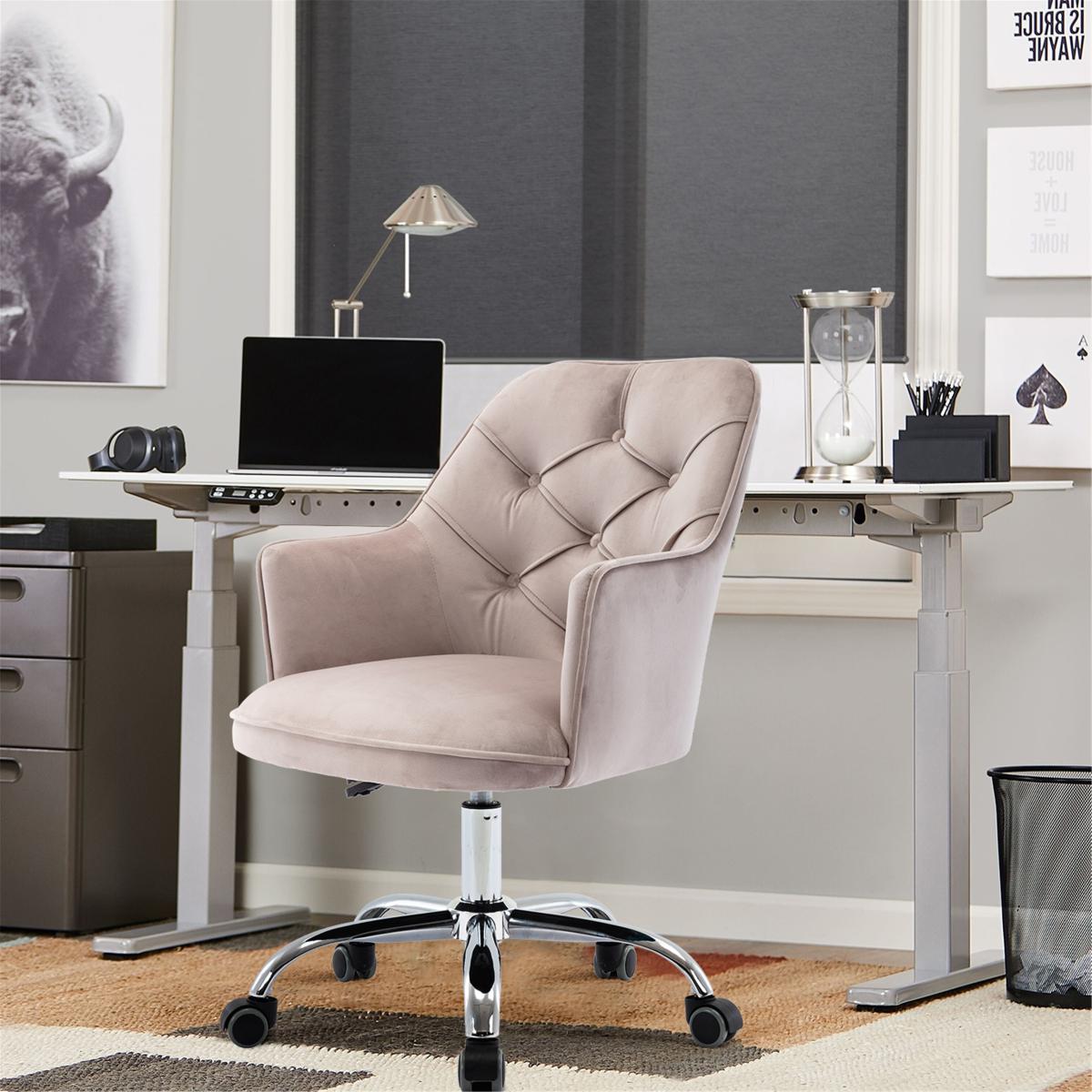COOLMORE Velvet Swivel Shell Chair for Living Room, Modern Leisure Arm Chair ,Office chair Grey