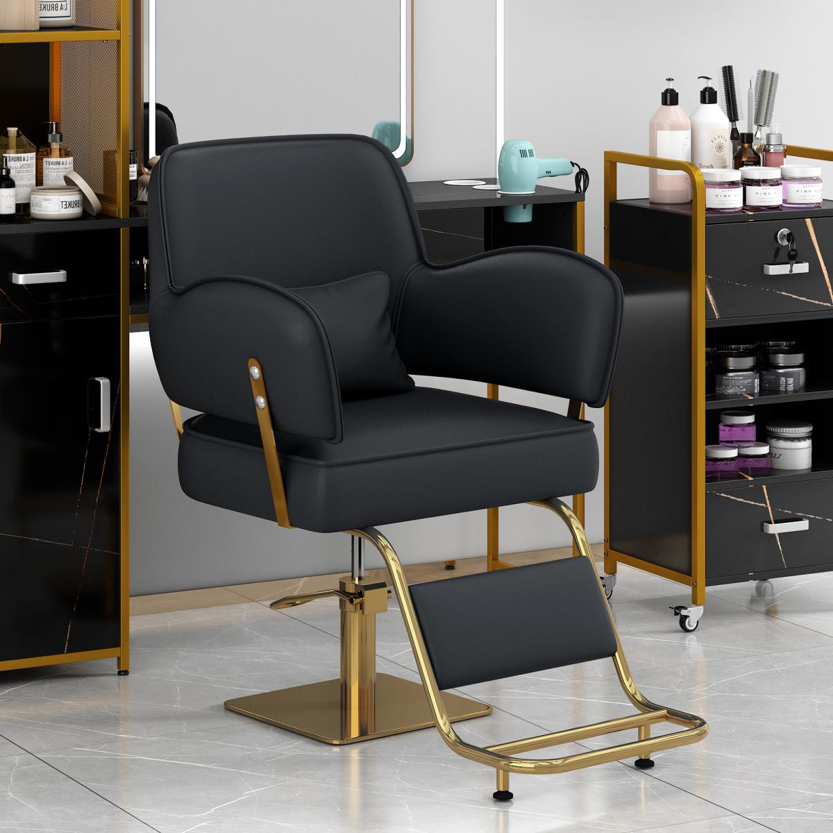 Elegant Barber Chair,Salon Chair for Hair Stylis,with Heavy Duty Hydraulic Pump Adjustable Barber Chair for Beauty Salon Spa Equipment,Black