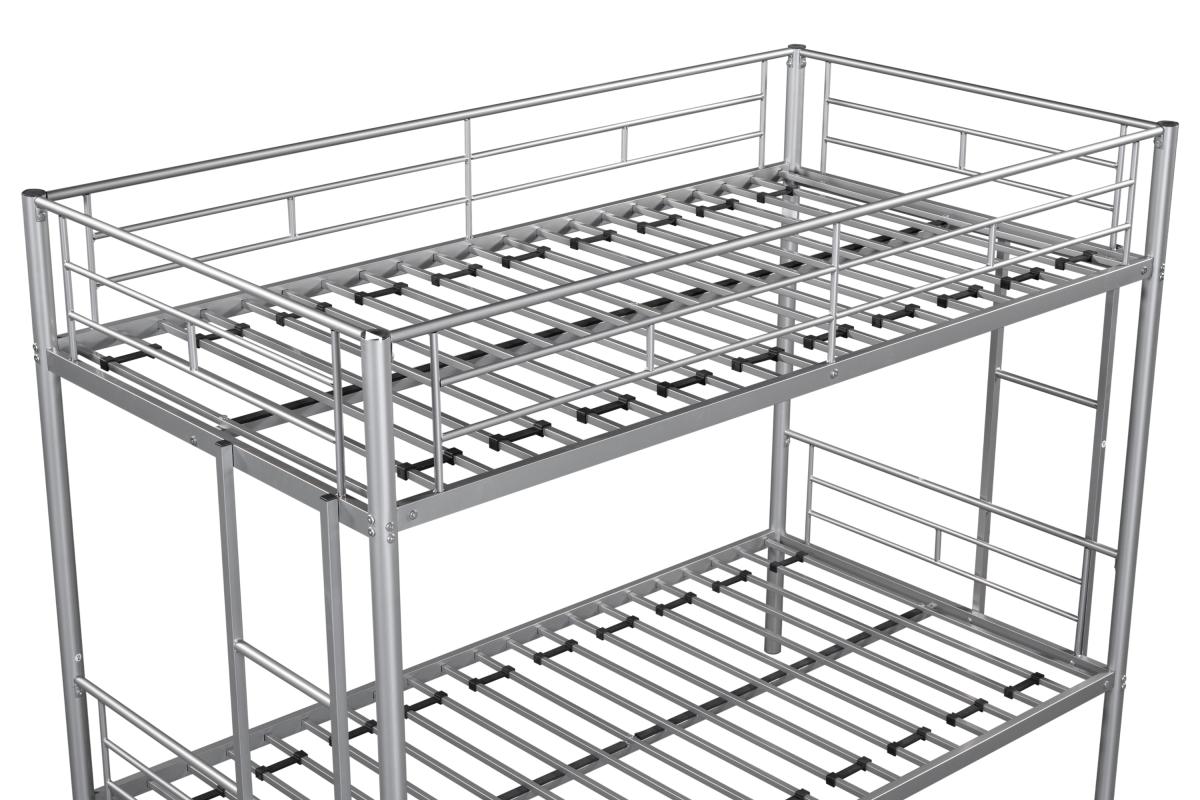 Metal Twin over Twin Bunk Bed/ Heavy-duty Sturdy Metal/ Noise Reduced Design/ Safety Guardrail/ 2 Side Ladders/ Cpc Certified/ No Box Spring Needed