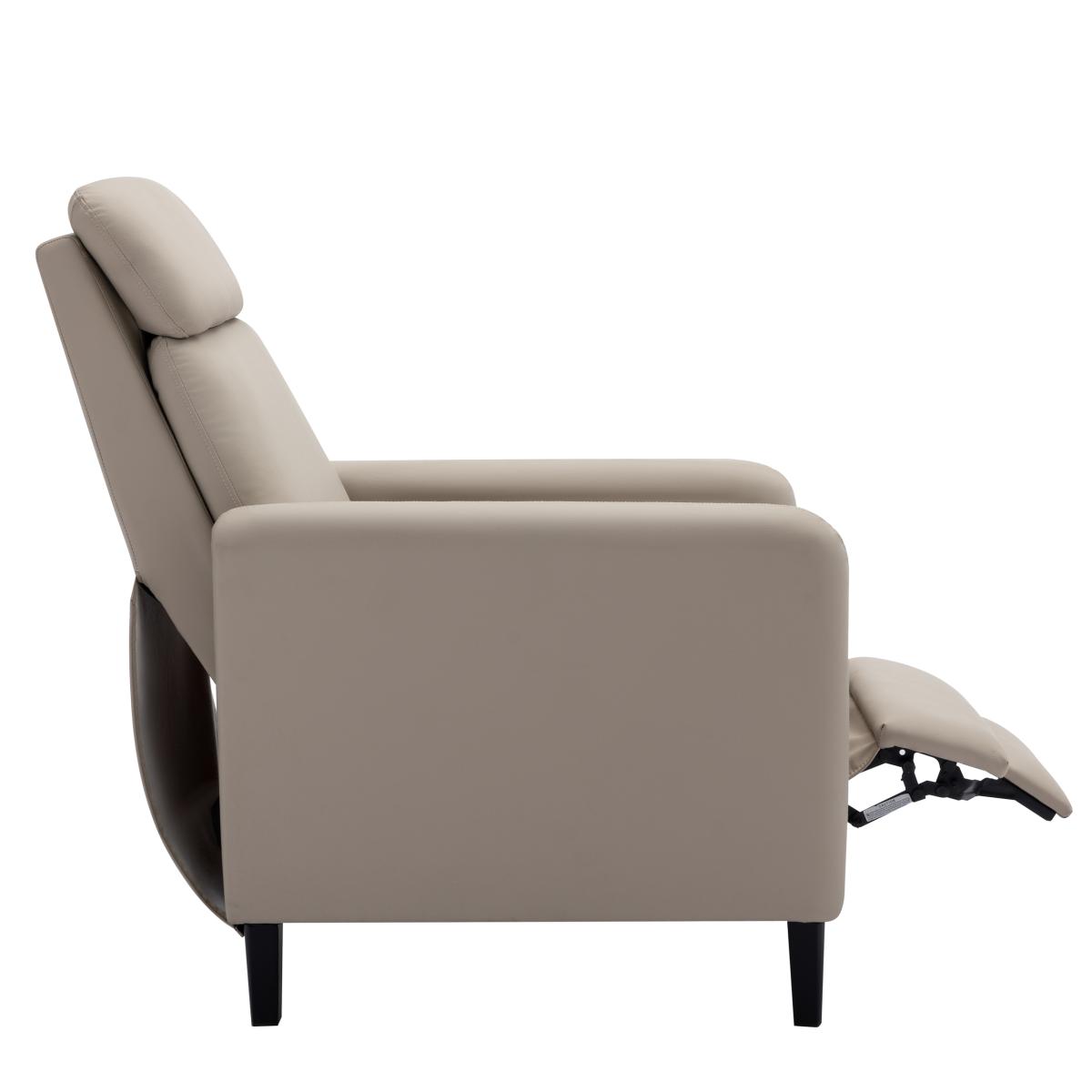 Modern Artistic Color Design Adjustable Recliner Chair Pu Leather for Living Room Bedroom Home Theater, Beige