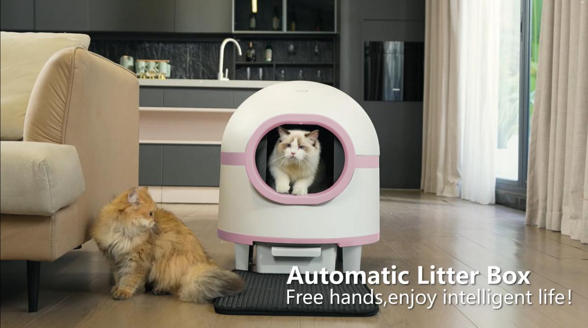 Smart Kitty Litter Box Extra Large Capacity App Control Low Noise Automatic Cat Self Cleaning Litter Box for Multiple Cats