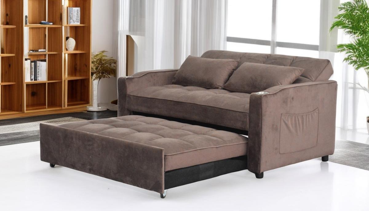 Lazy Sofa Bed,Luxury Seating Foldable Sofa Bed, Sofa velvet pull-out bed, Adjustable Back And With Usb Port and Swivel Phone Stand