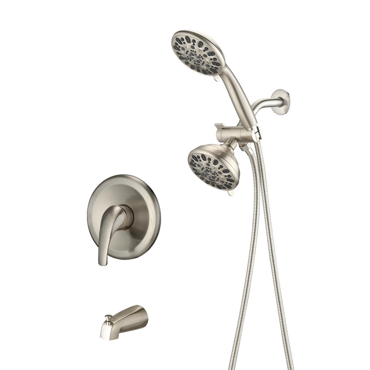 Shower System with Tub Spout Rain Shower Tub Set, High Pressure Dual 2 in 1 Shower Combo Faucet with Valve