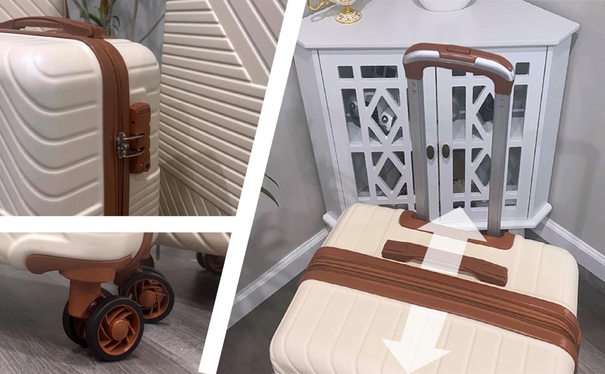 Hardshell Luggage Sets 3 Piece double spinner 8 wheels Suitcase with Tsa Lock Lightweight 20''24''28''