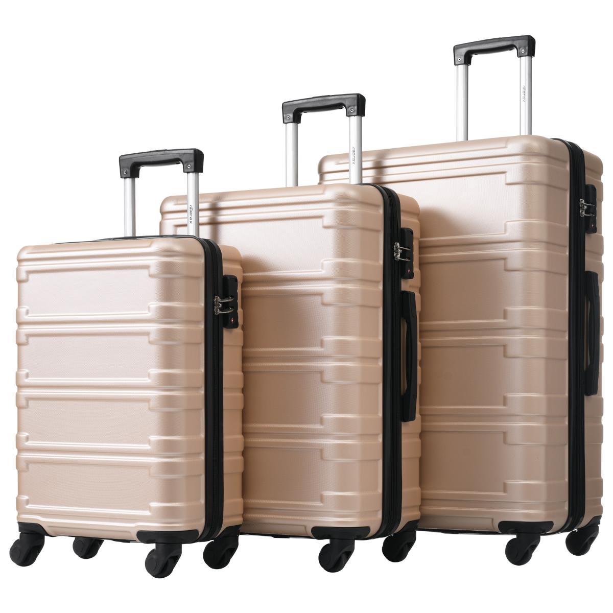 Hardshell Luggage Sets 3 Pcs Spinner Suitcase with Tsa Lock Lightweight 20''24''28''