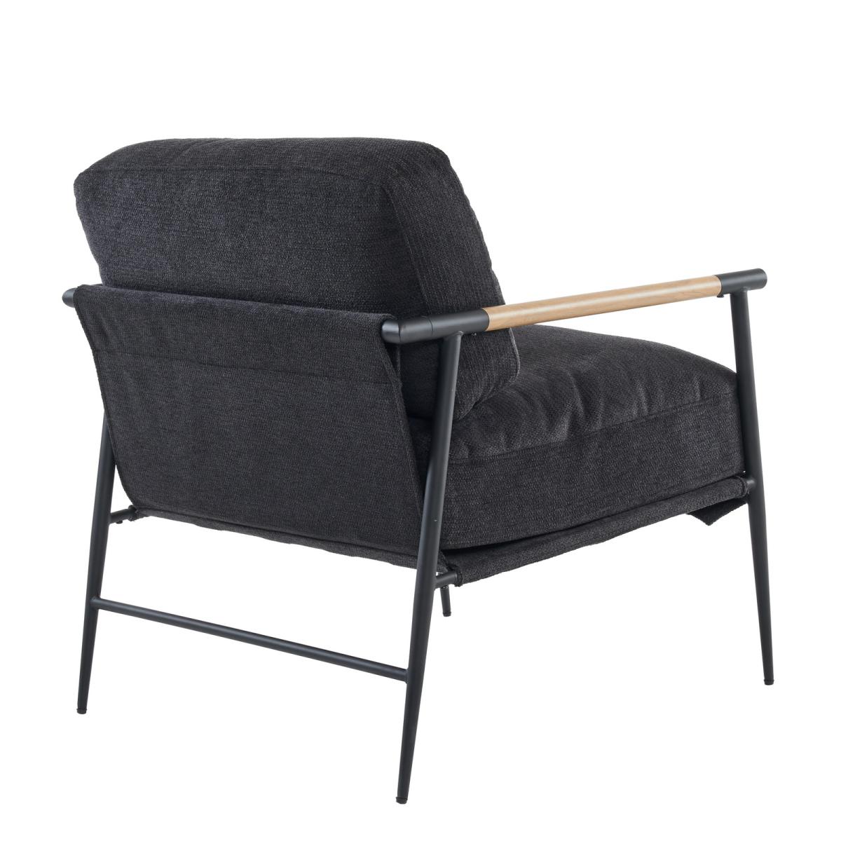 Leisure chair lounge chair velvet Black color