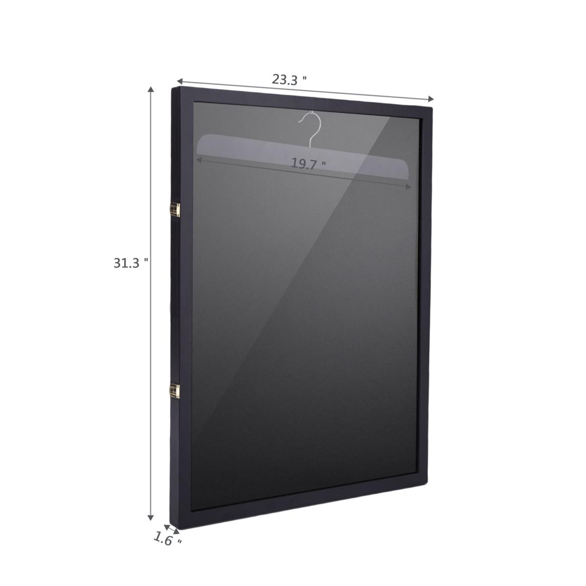 Jersey Frame Display Case with Lengthened Hanger for Baseball Basketball Football Hockey Sport Shirt and Uniform, Black