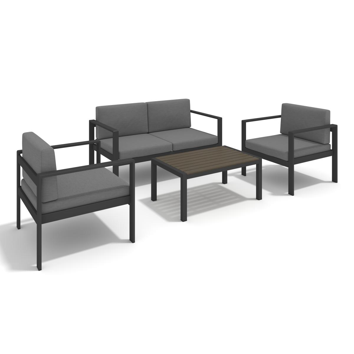 Aluminum Modern 4 Piece Sofa Seating Group For Patio Garden Outdoor