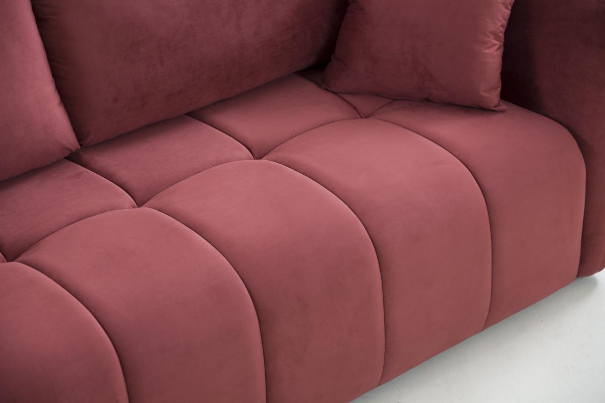 Sectional Sofa,3 seater sofa with 3 Pillows for Living Room,Velvet for bedroom, livingroom Wine Red