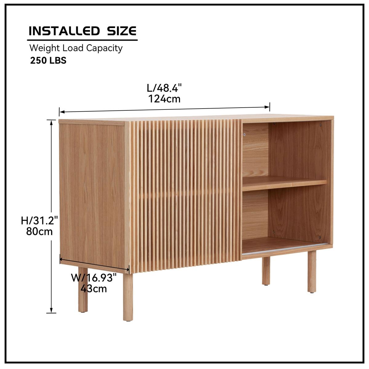 Modern Sideboard with 4 Cabinet, Storage Cabinet, Tv Stand , Anti-Topple Design, and Large Countertop