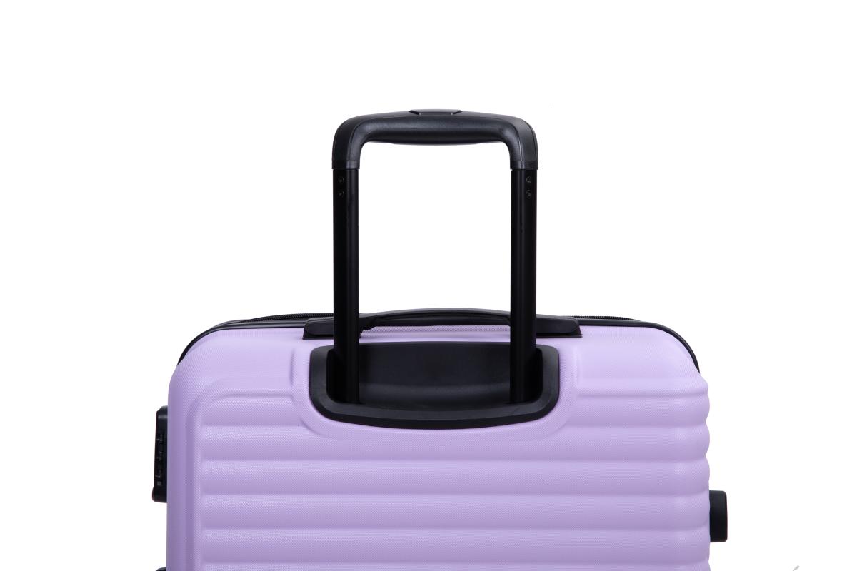 3 Piece Luggage Sets Abs Lightweight Suitcase with Two Hooks, Spinner Wheels, Tsa Lock, (20/24/28) Lavender Purple