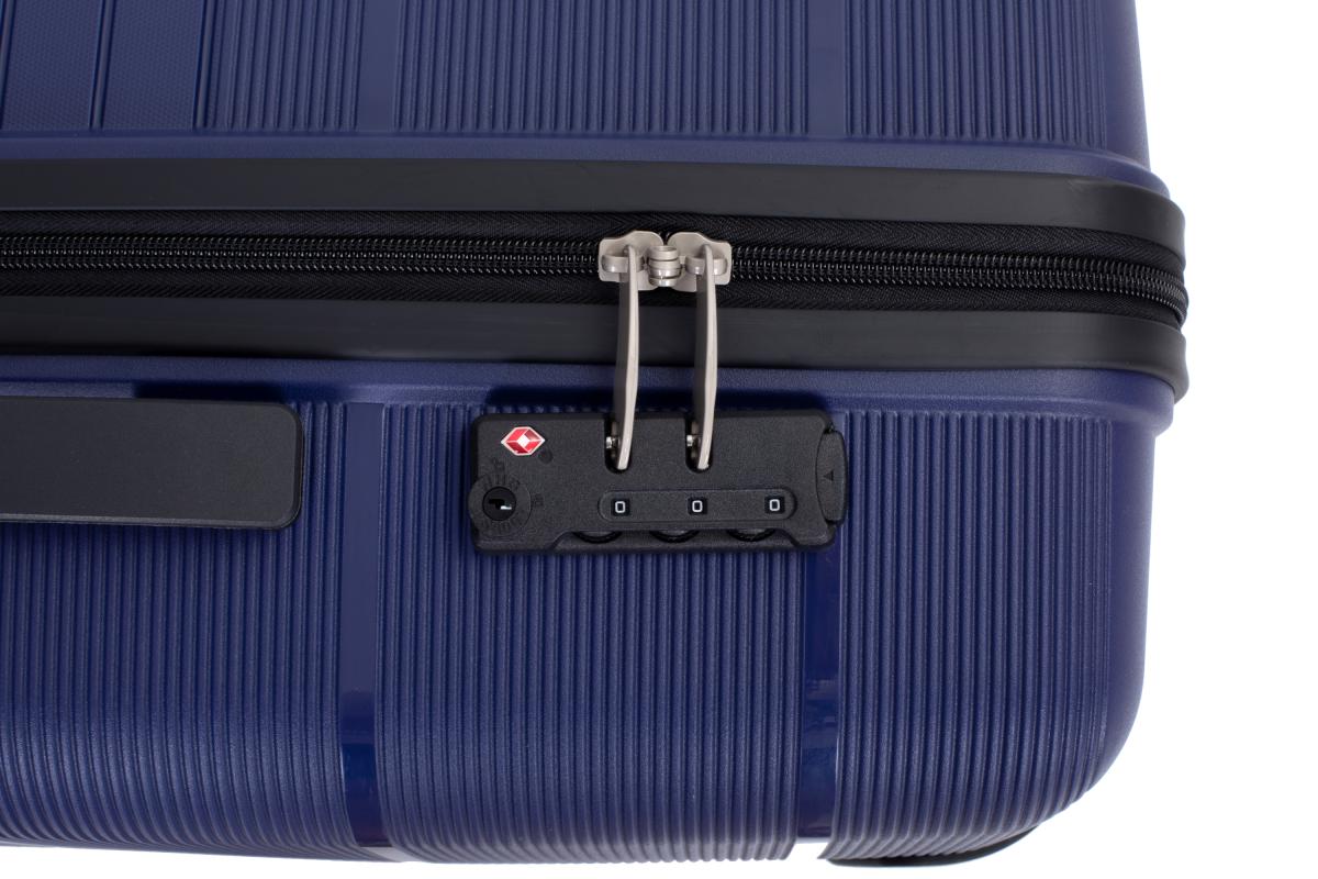 Hardshell Suitcase Double Spinner Wheels Pp Luggage Sets Lightweight Durable Suitcase with Tsa Lock,3-Piece Set (20/24/28) , Navy